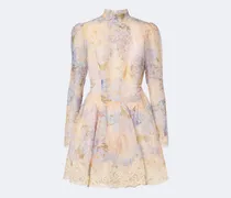 Minikleid Valiant aus Leinen und Seide mit Spitze