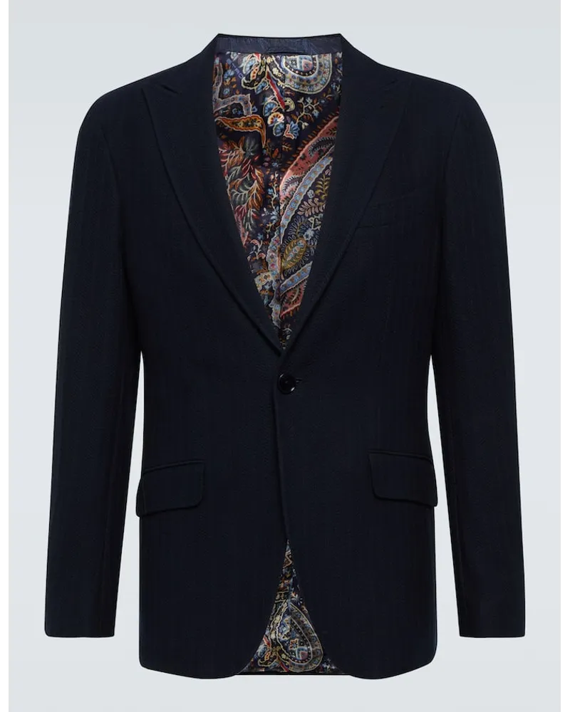 Etro Blazer aus Baumwolle Blau