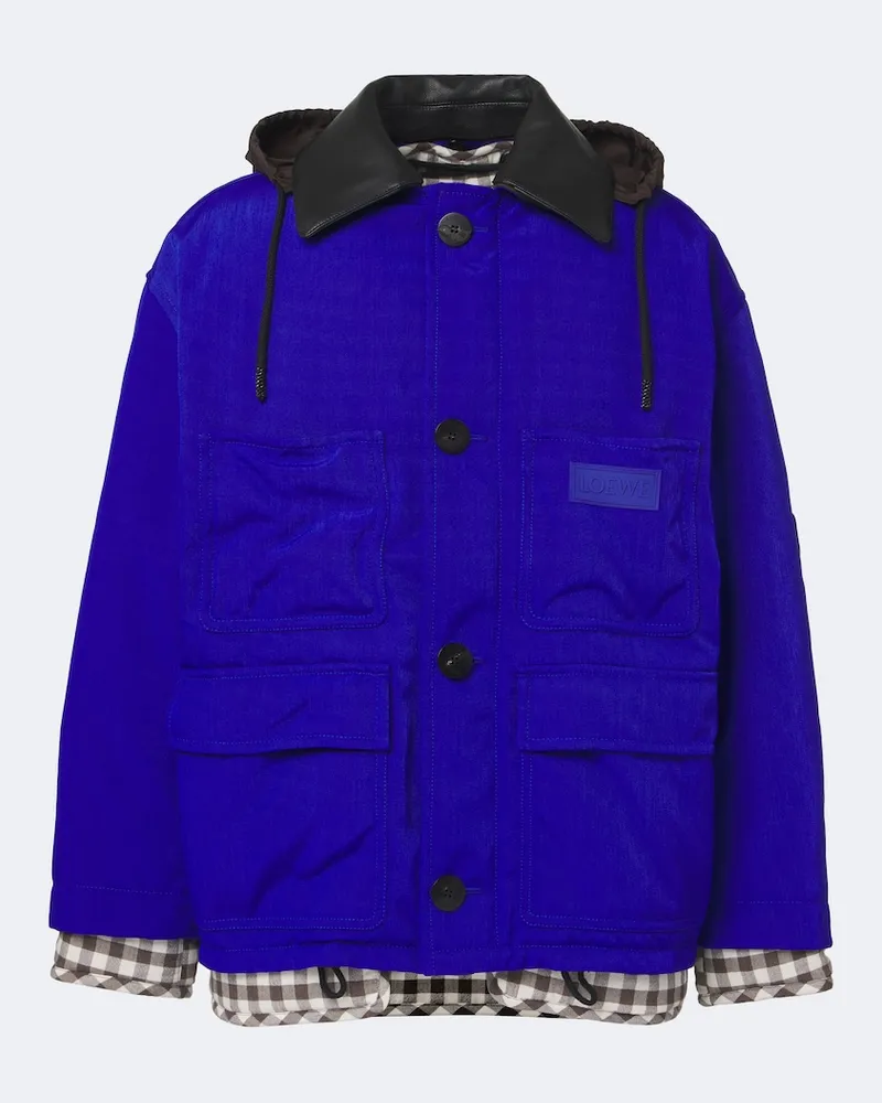Loewe Jacke mit Leder Blau
