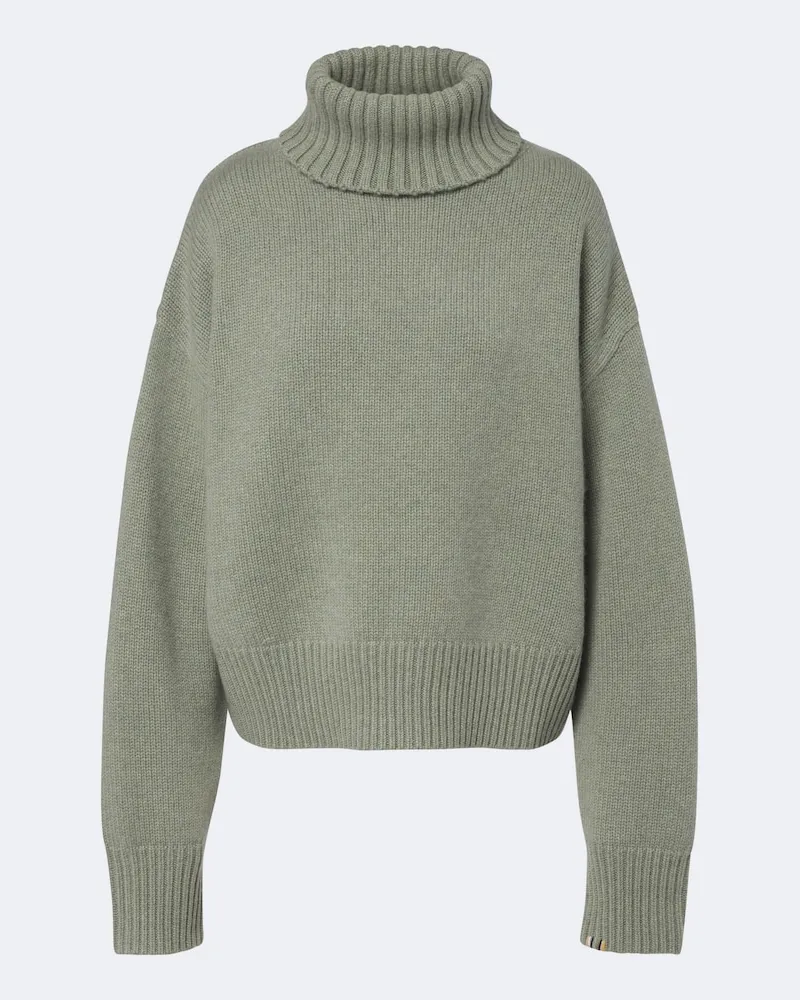extreme cashmere Pullover N°434 Crop Xtra aus Kaschmir Grün