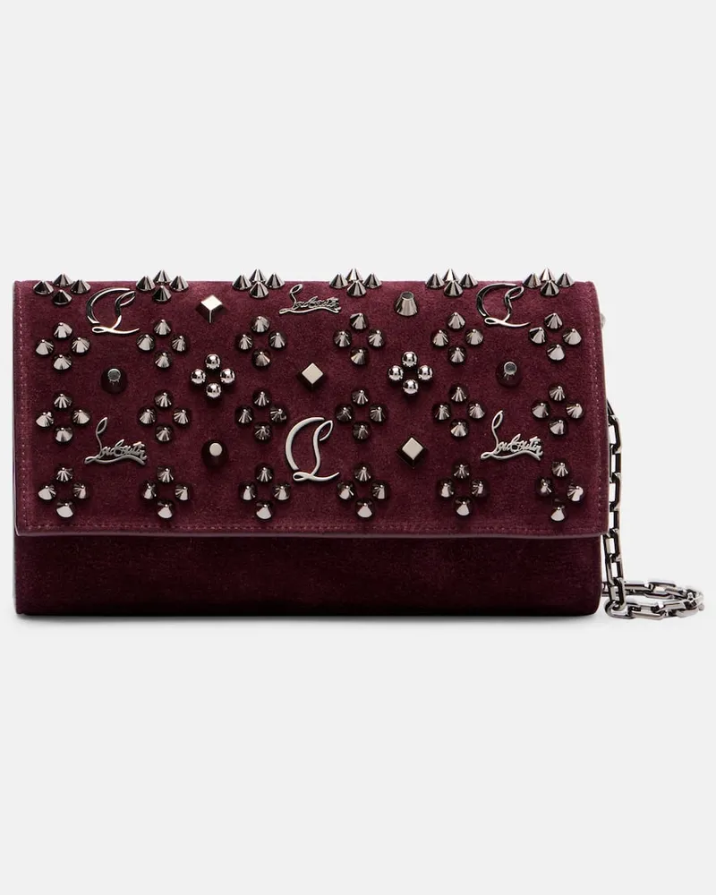 Christian Louboutin Portemonnaie mit Kettenriemen Paloma Burgunderrot