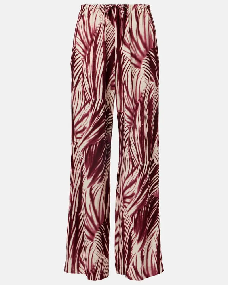 Dries van Noten Weite Hose aus Crêpe Multicolor