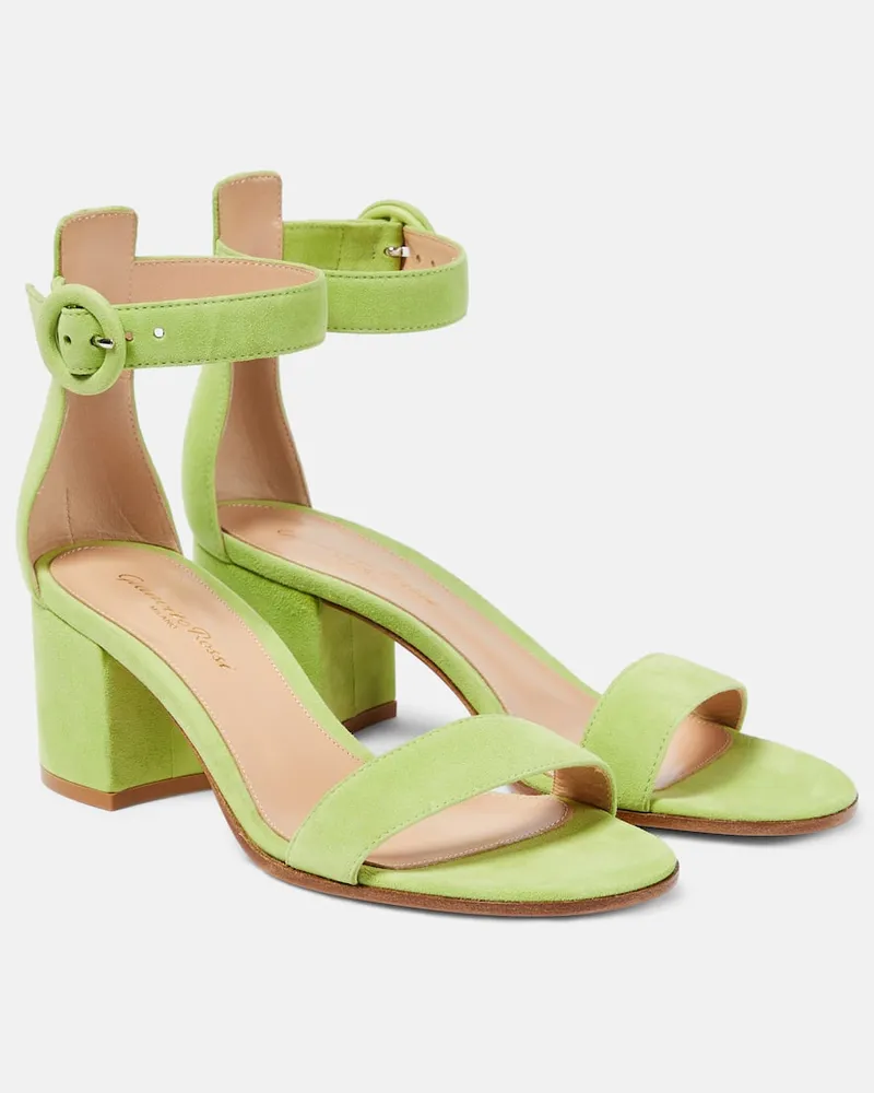 Gianvito Rossi Sandalen Versilia 60 aus Veloursleder Grün