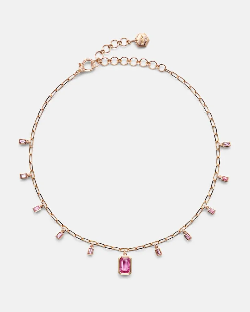 SHAY Choker aus 18kt Roségold mit Diamanten und Saphiren Pink