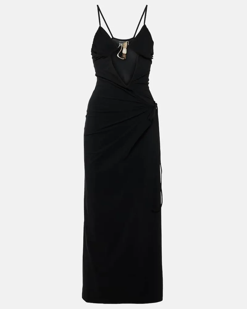 Christopher Esber Wickelkleid Nebular Schwarz