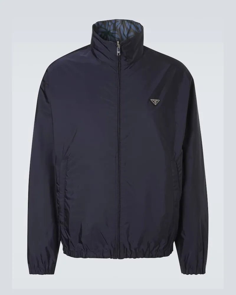 Prada Wendbare Jacke aus Re-Nylon Blau
