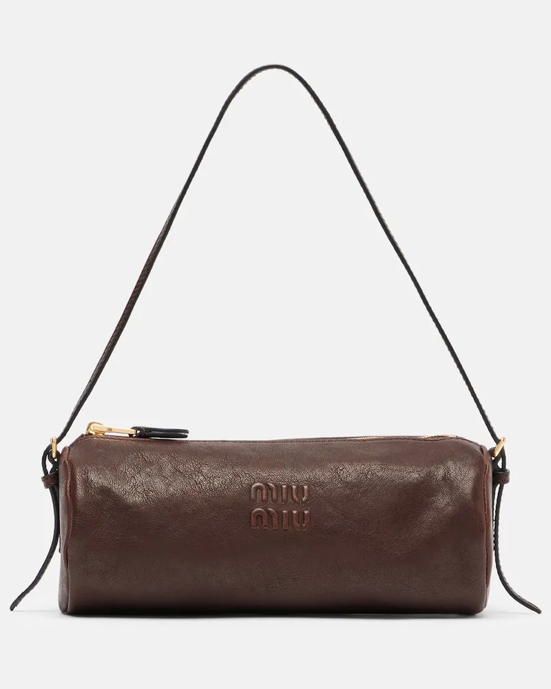 Miu Miu Schultertasche aus Leder Braun