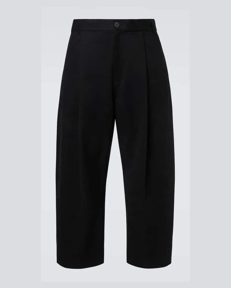 Studio Nicholson Barrel-Hose Sorte aus Baumwoll-Twill Schwarz