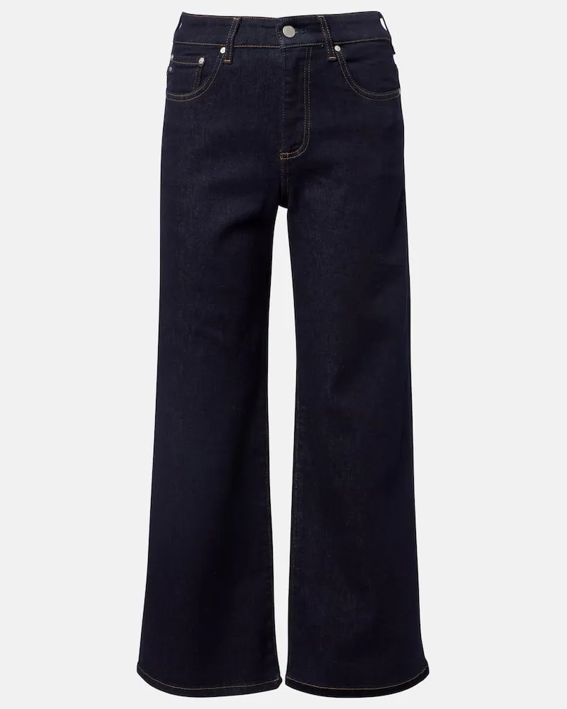 Adriano Goldschmied Wide-Leg Cropped Jeans Saige Schwarz