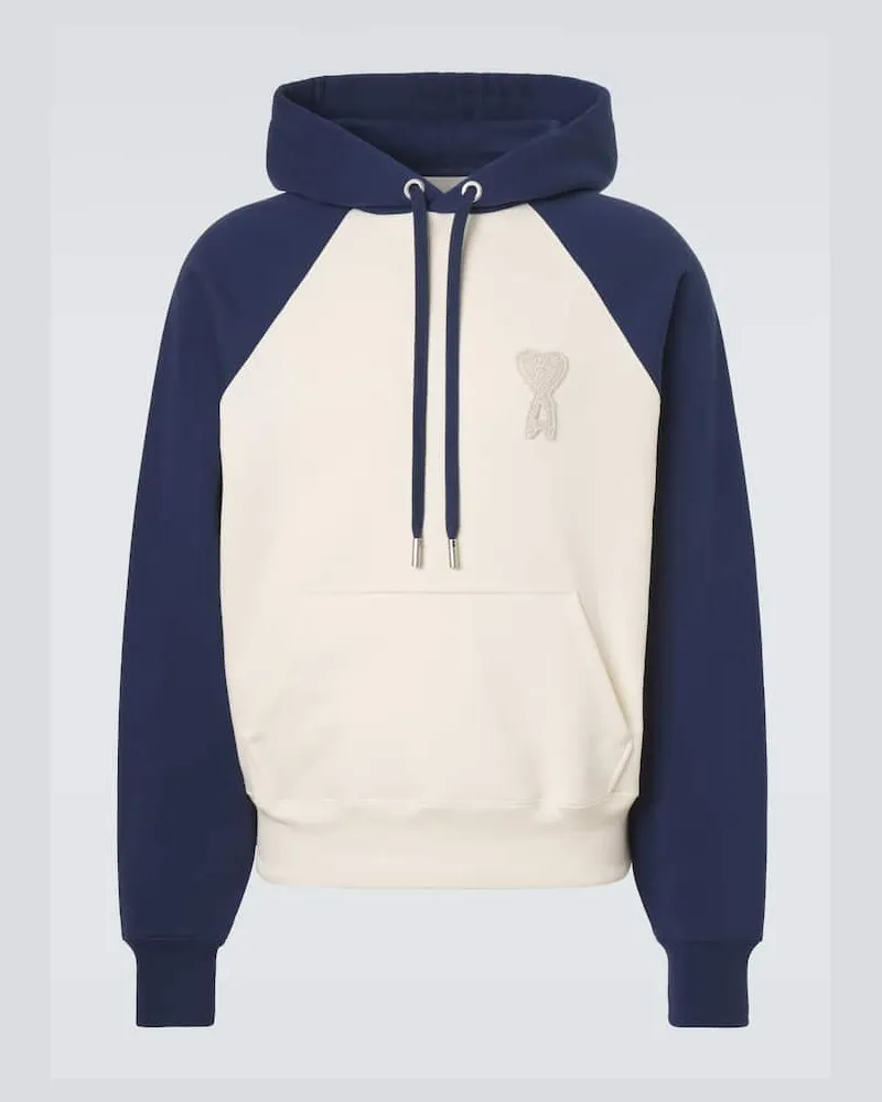 AMI Paris Hoodie Ami de Cœur aus Baumwoll-Jersey Weiß