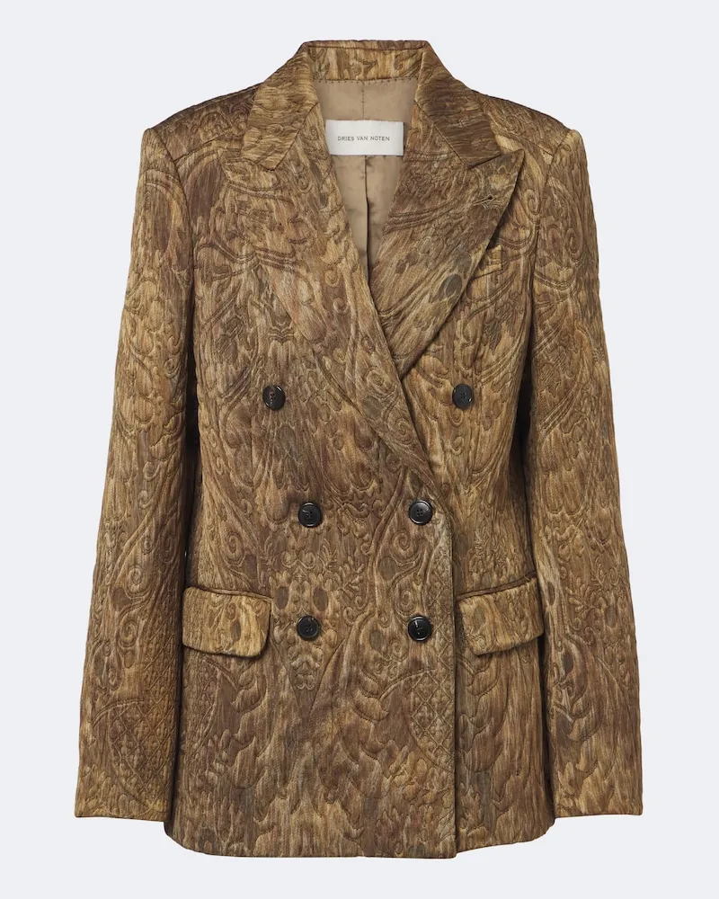 Dries van Noten Jacke aus Jacquard Gold