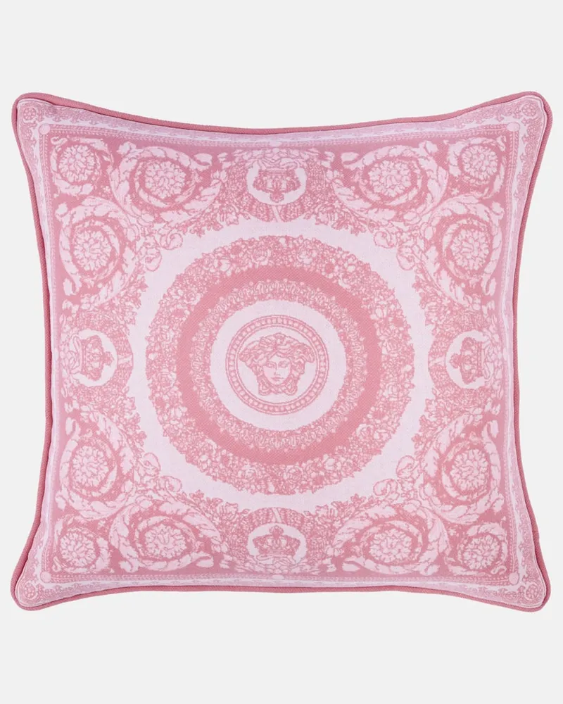 Versace Kissen Crete de Fleur aus Wolle und Kaschmir Rosa