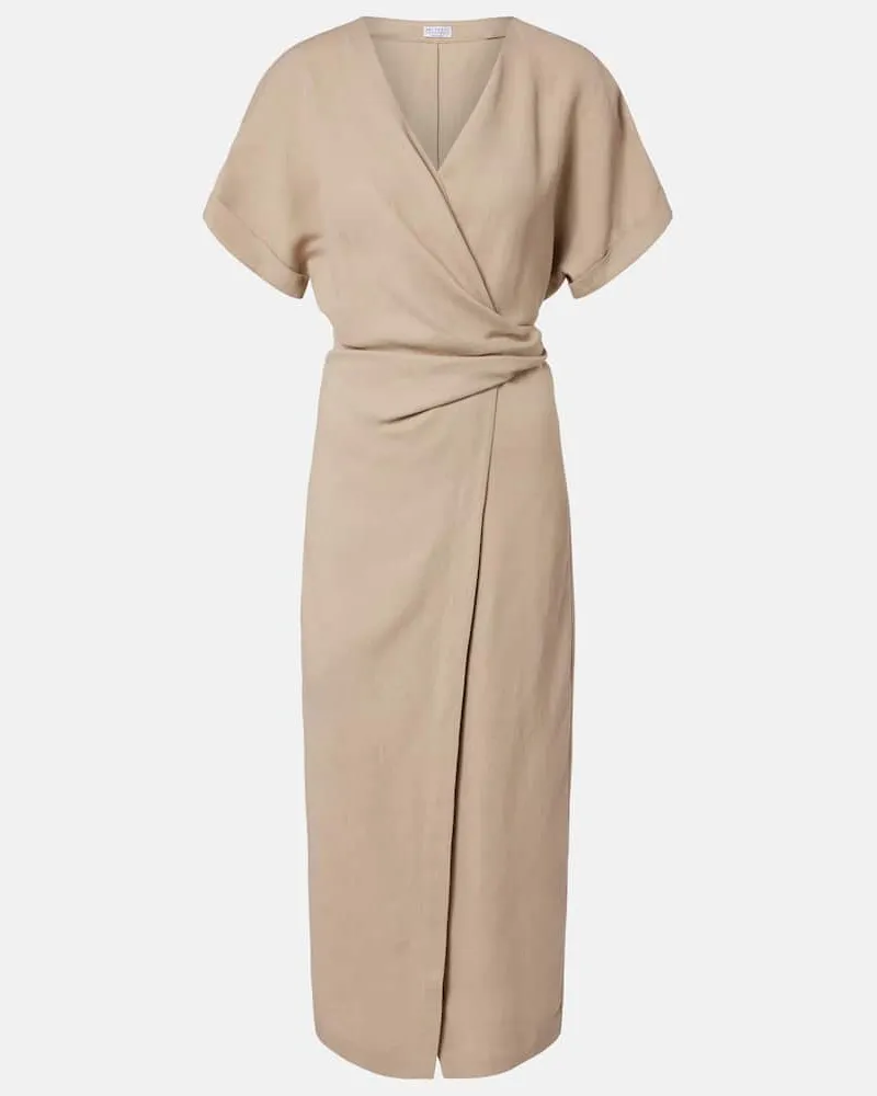 Brunello Cucinelli Wickelkleid Beige