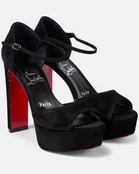 Christian Louboutin Sandalen Sandaloo 130 aus Veloursleder Schwarz