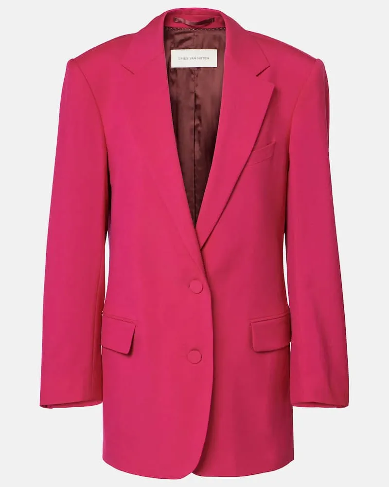 Dries van Noten Oversize-Blazer aus Wolle und Mohair Rosa