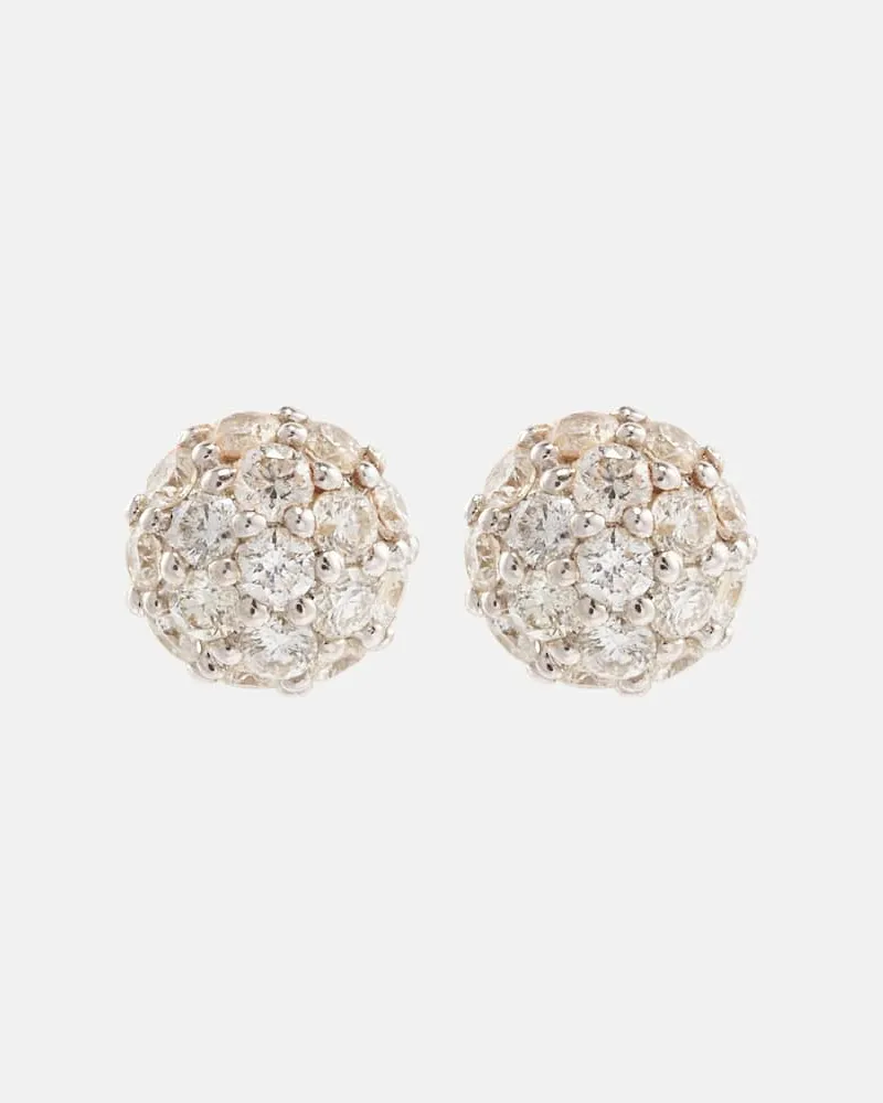 Stone & Strand Ohrringe Dainty Mirror Ball aus 10kt Gelbgold mit Diamanten Gold