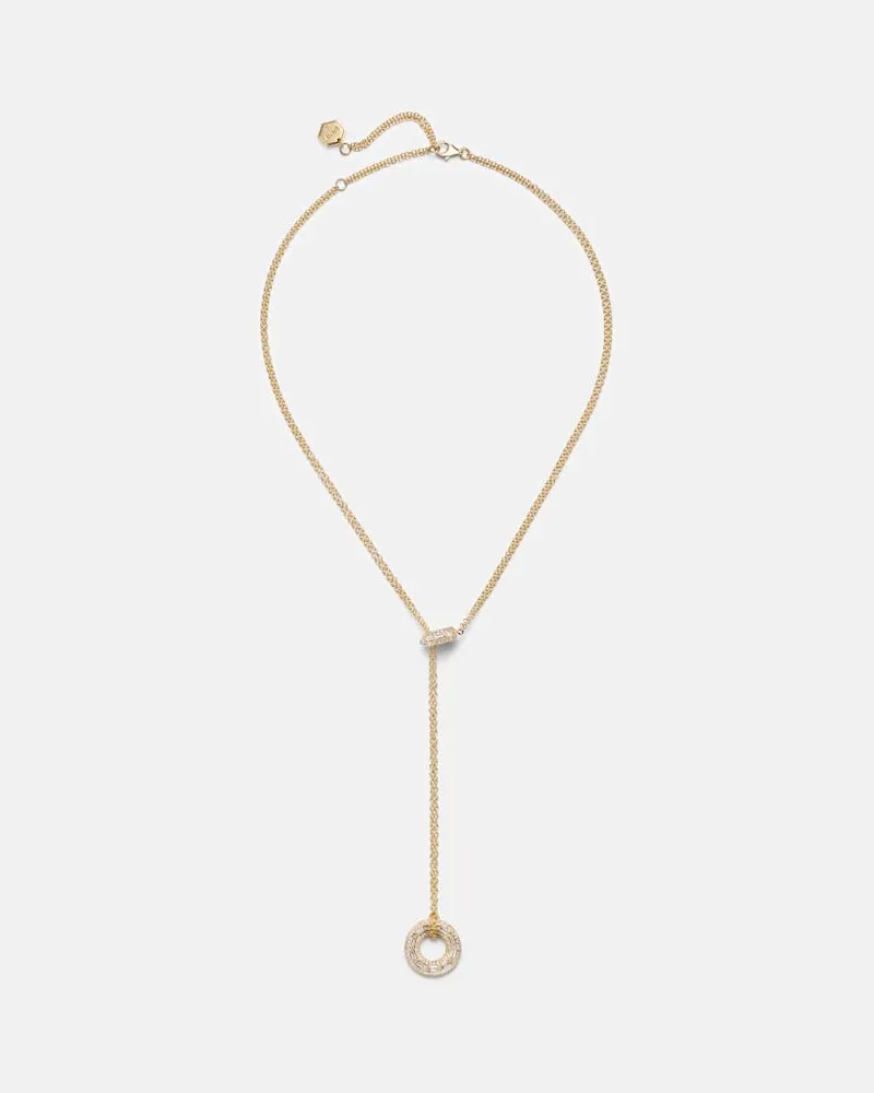 SHAY Halskette Orbit Lariat aus 18kt Gelbgold mit Diamanten Gold