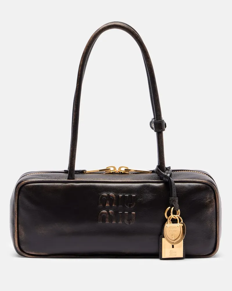 Miu Miu Schultertasche Beau aus Leder Braun