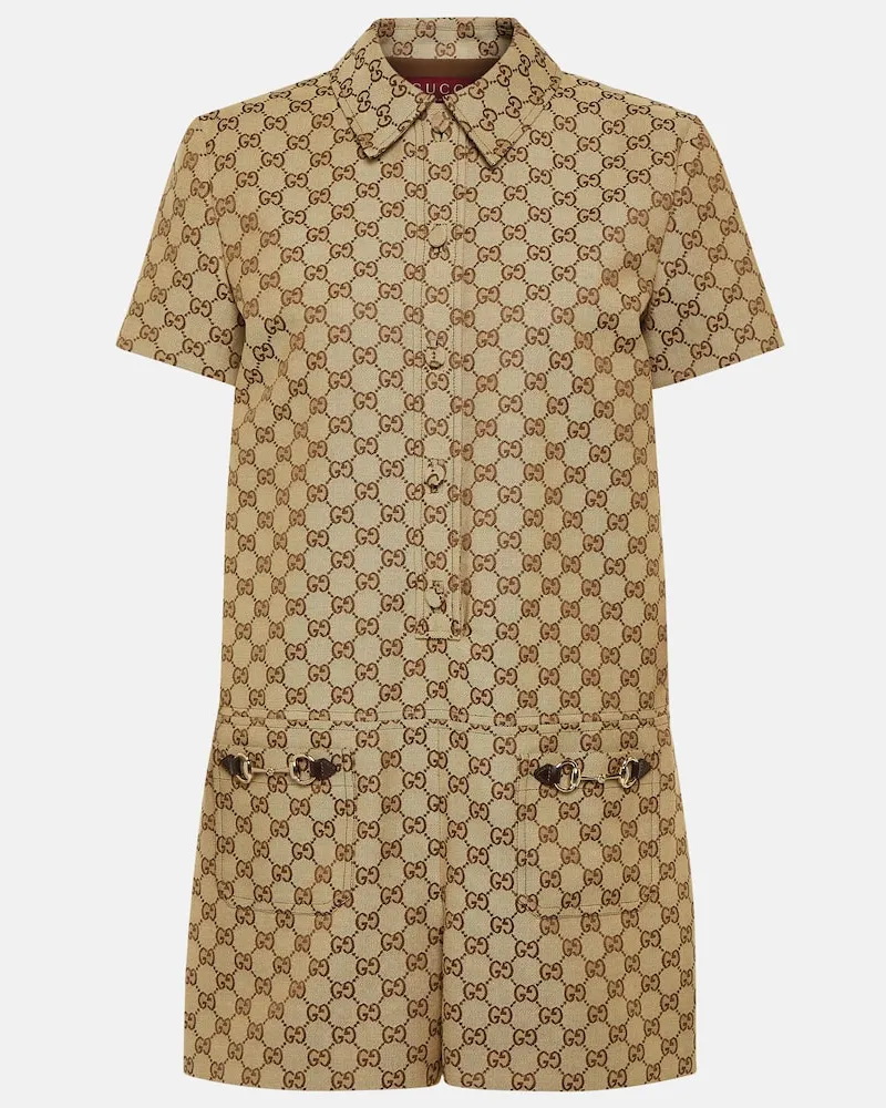 Gucci Playsuit GG aus Canvas Beige