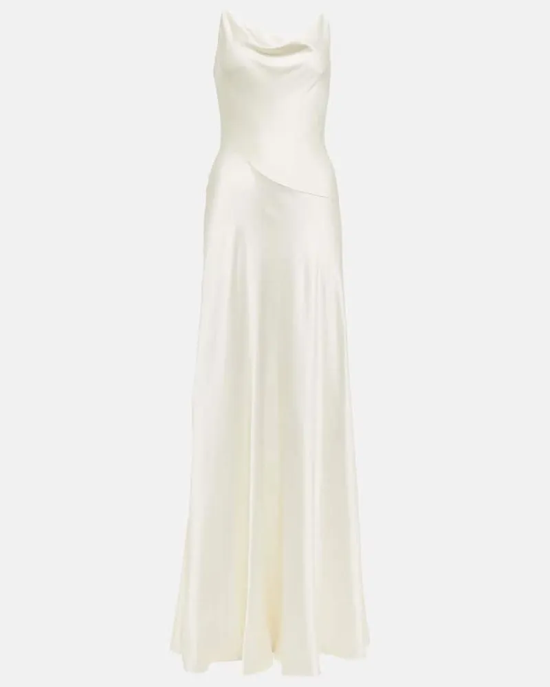 Roksanda Ilincic Bridal Robe Nadia aus Seidensatin Weiß