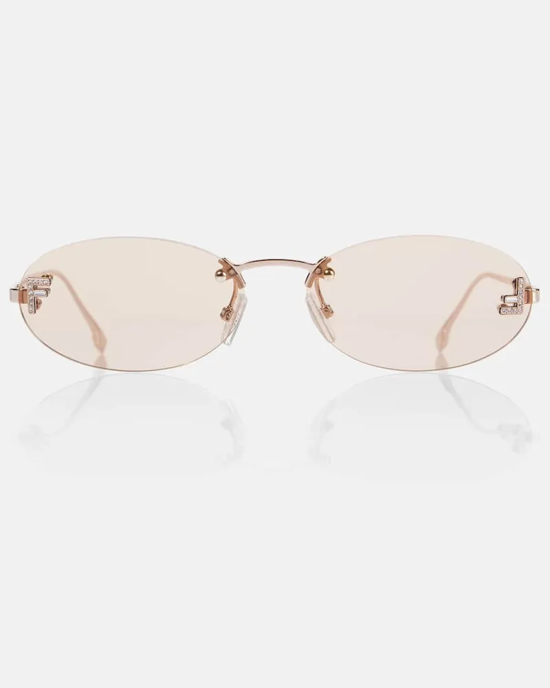 Fendi Ovale Sonnenbrille Fendi First Crystal Blau