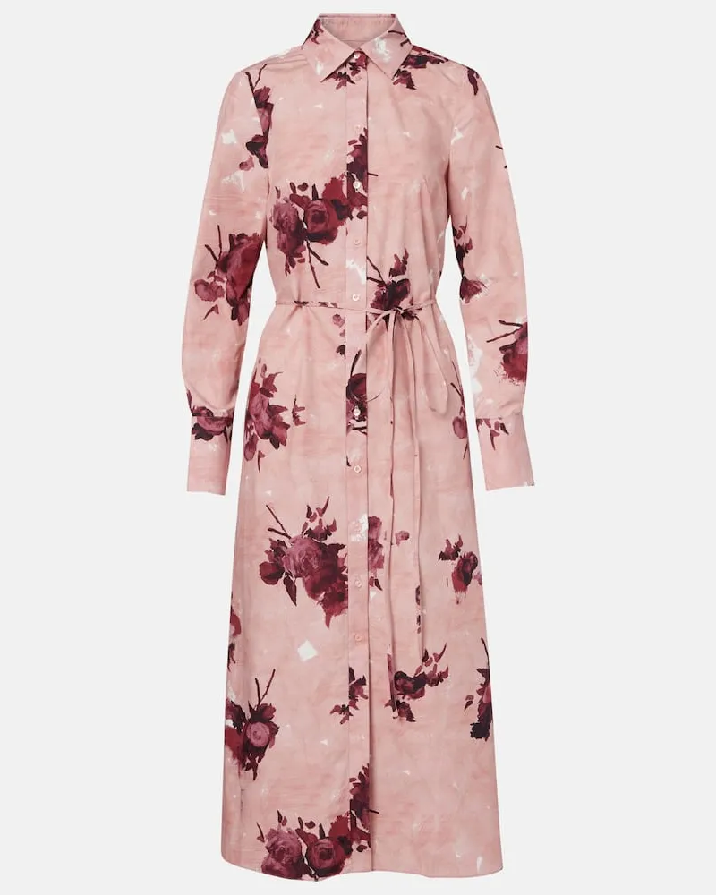 Erdem Hemdblusenkleid aus Baumwollpopeline Pink