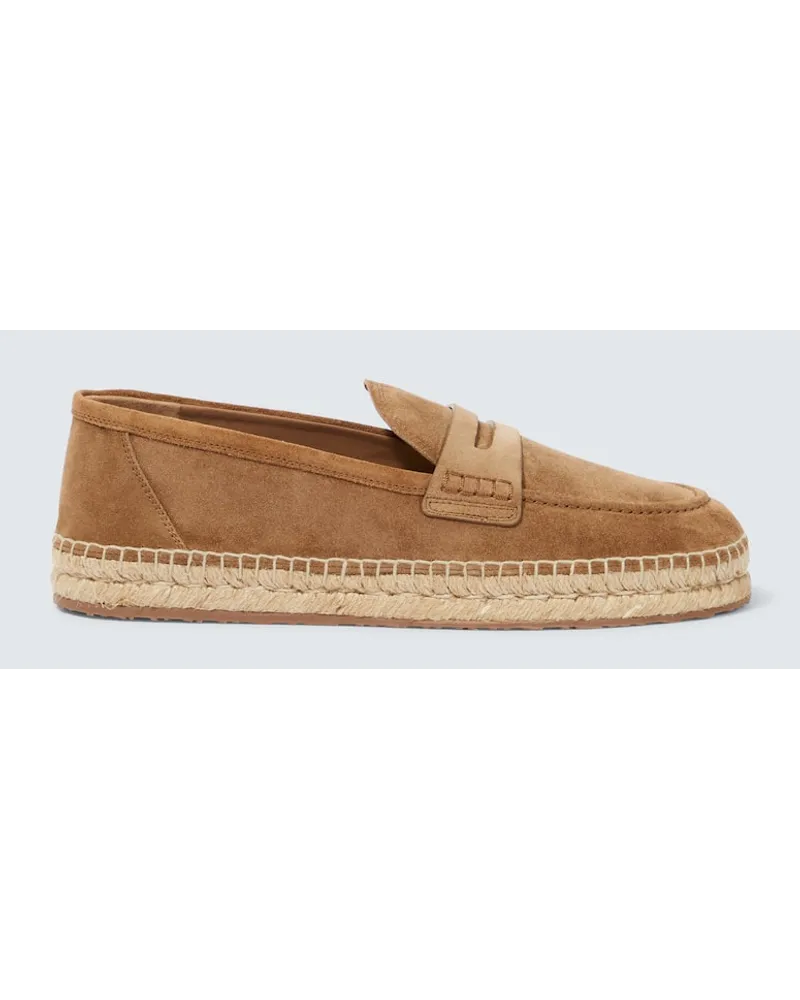 Gianvito Rossi Espadrilles Lido aus Veloursleder Beige