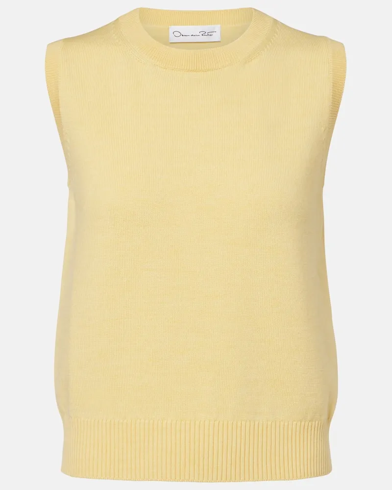 Oscar de la Renta Pullunder aus Schurwolle Gelb