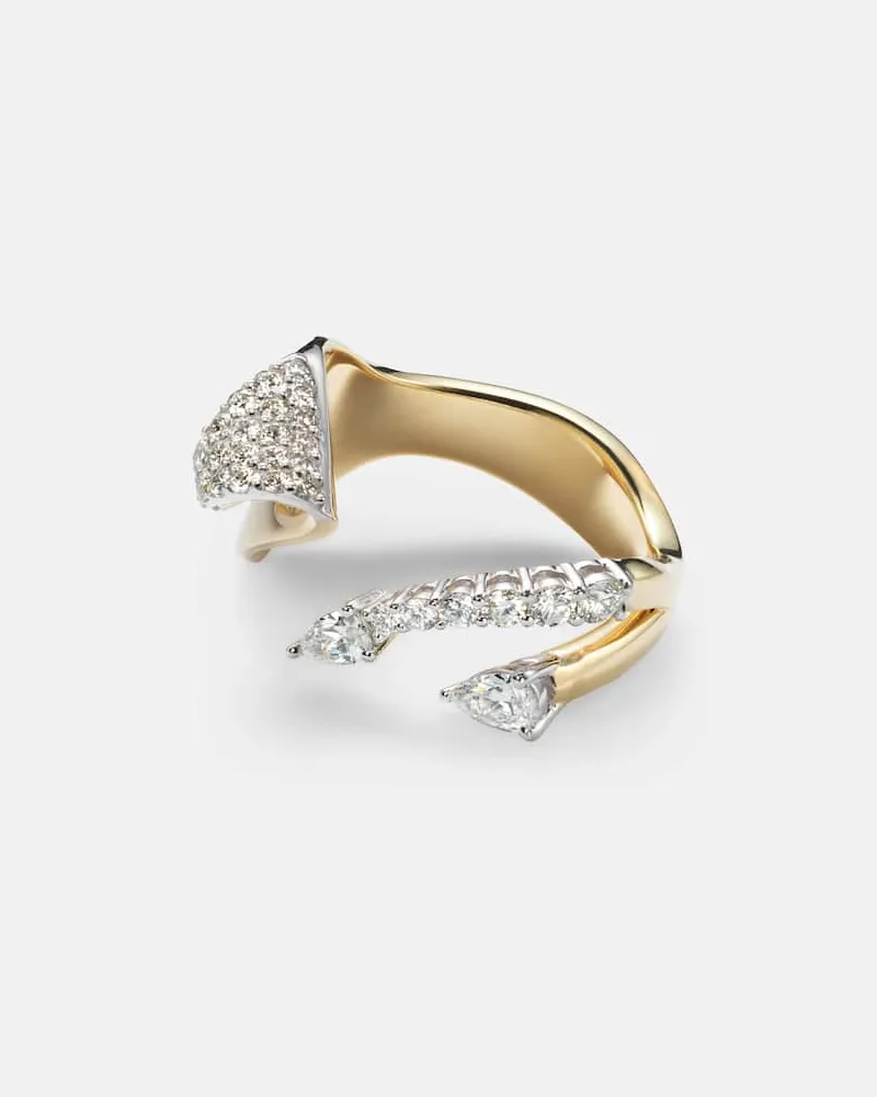 YEPREM Ring Golden Strada aus 18kt Gelbgold mit Diamanten Gold