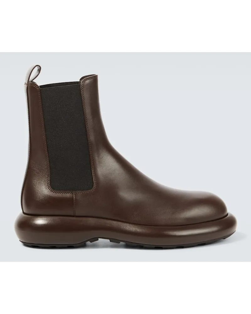 Jil Sander Chelsea Boots aus Leder Braun