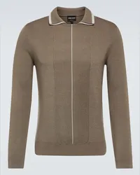 Giorgio Armani Polopullover aus Wolle Braun