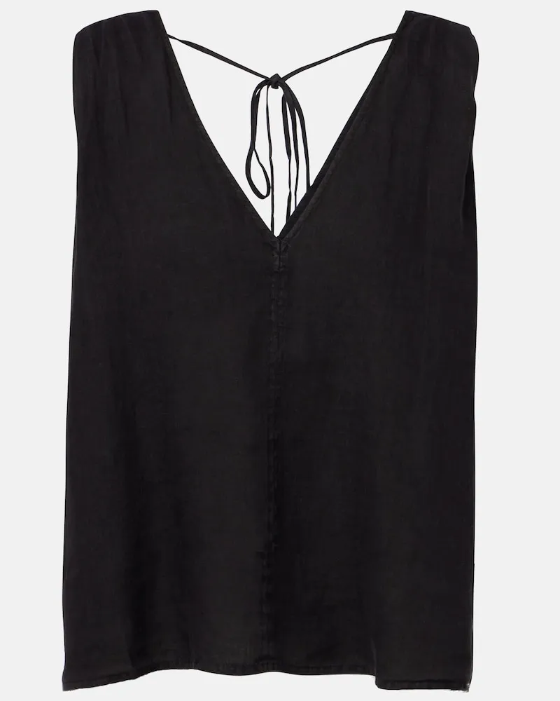 Velvet Top Renna aus Leinen Schwarz