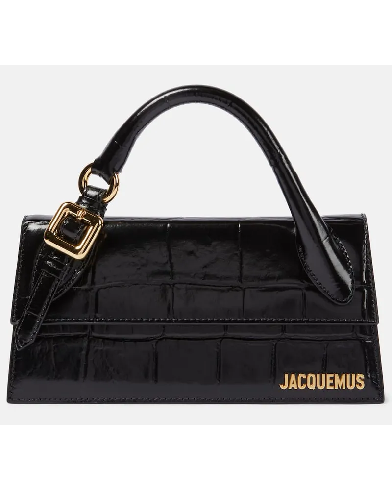 Jacquemus Schultertasche Le Chiquito Long Boucle aus Leder Schwarz