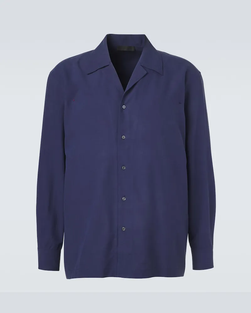 SAMAN AMEL Hemd aus Seide Blau