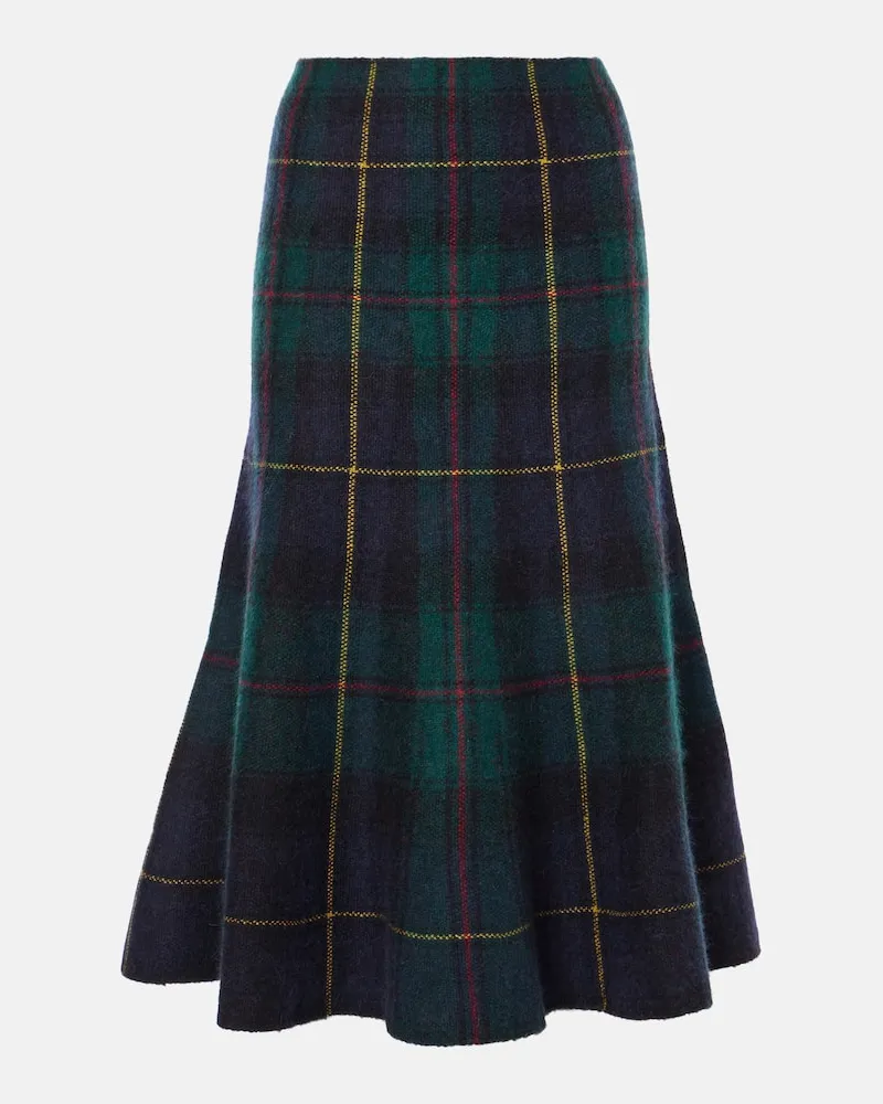 Ralph Lauren Midirock aus einem Wollgemisch Blau