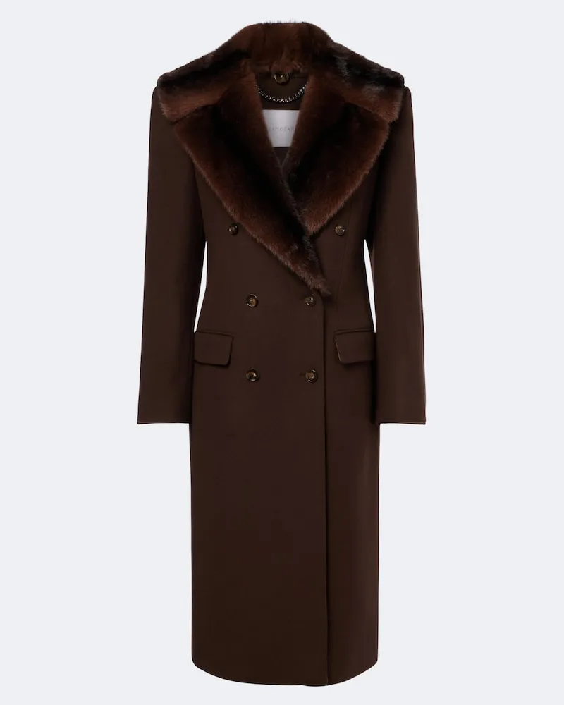 Stella McCartney Mantel aus Wolle Braun