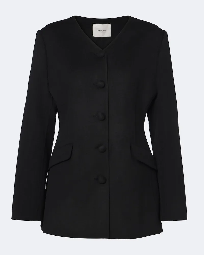 Lisa Yang Blazer Doublé aus Wolle und Kaschmir Schwarz