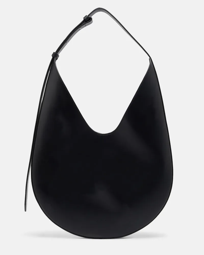 Aesther Ekme Schultertasche Medium aus Leder Schwarz