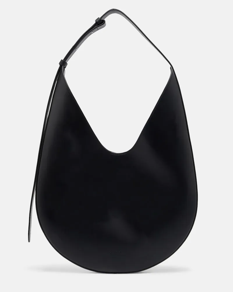 Aesther Ekme Schultertasche Medium aus Leder Schwarz