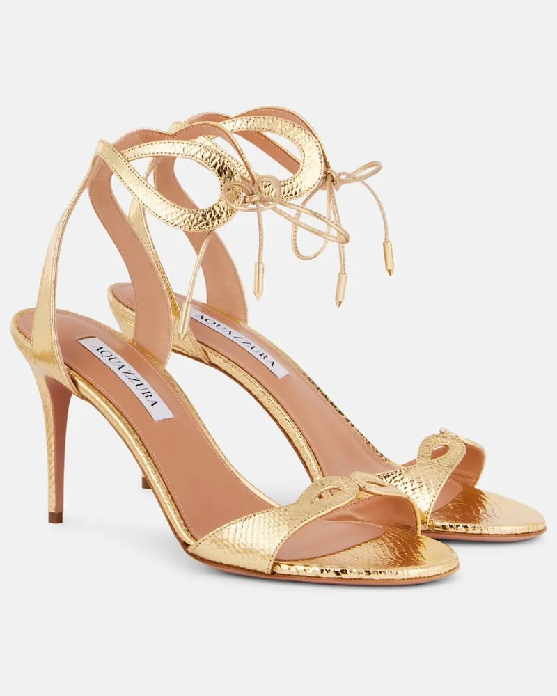 Aquazzura Sandalen Tessa 85 aus Metallic-Leder Gold