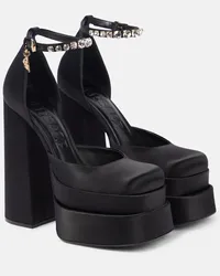 Versace Plateau-Pumps Medusa Aevitas aus Satin Schwarz