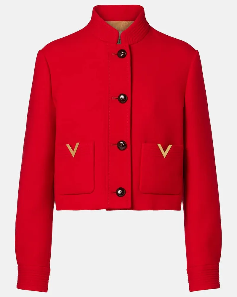 Valentino Garavani Jacke VGold aus Wolle und Seide Rot