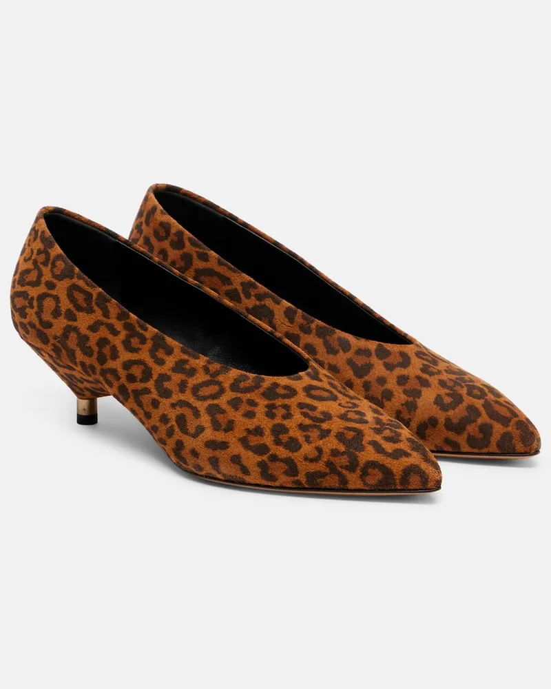 Isabel Marant Bedruckte Pumps Ebisa 45 aus Leder Braun