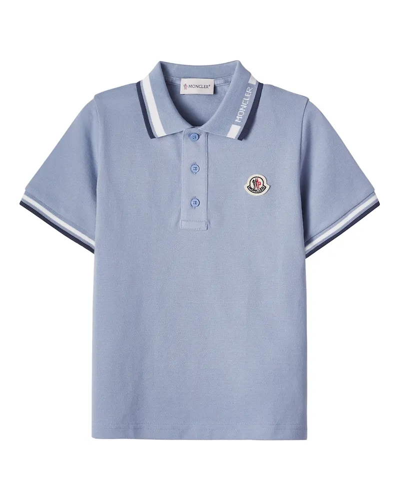 Moncler Polohemd aus Baumwoll-Piqué Blau