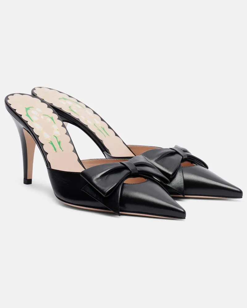 Valentino Garavani Mules aus Leder Schwarz