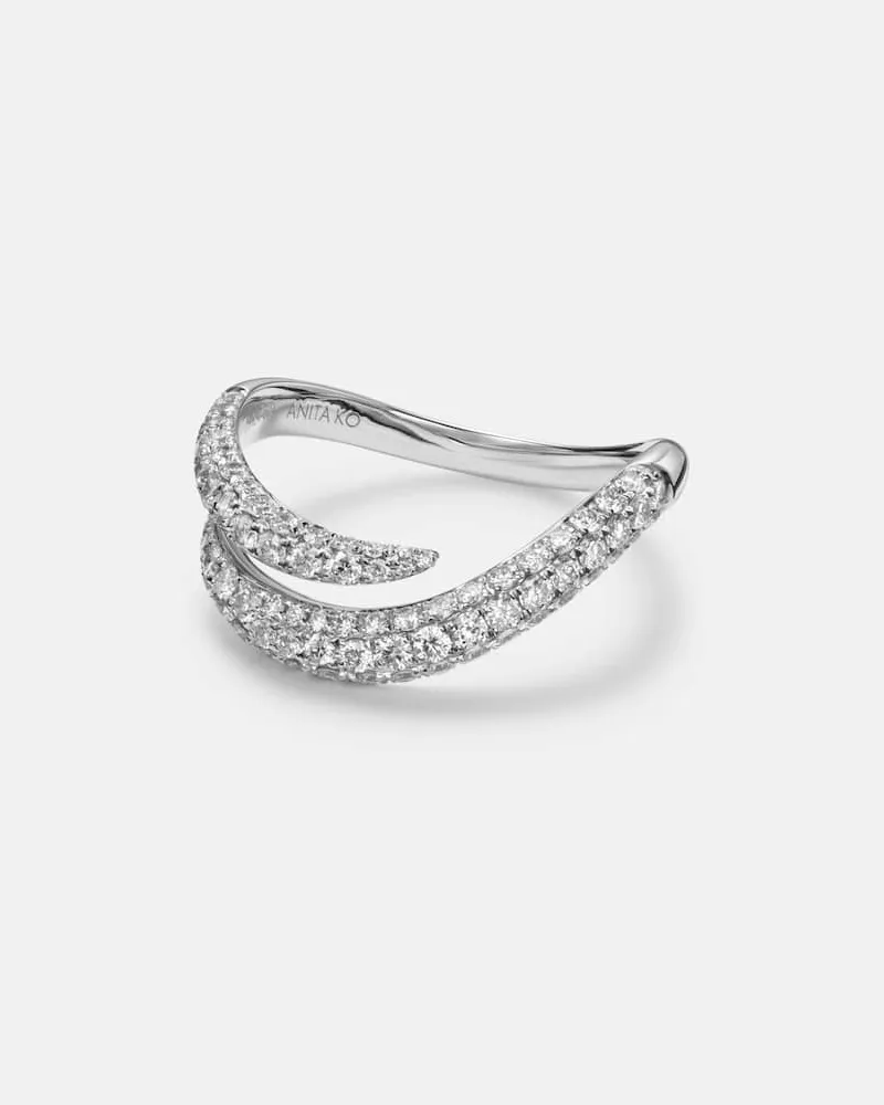 ANITA KO Ring Zara aus 18kt Weißgold mit Diamanten Silber