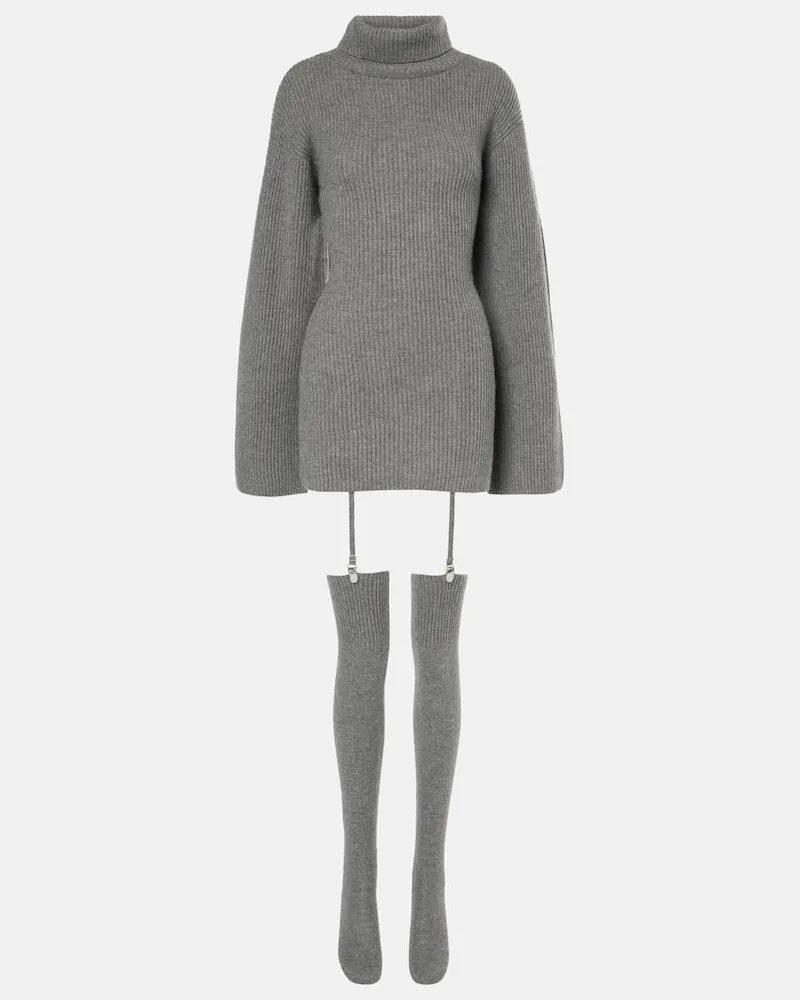 Aya Muse Minikleid Cursa aus Kaschmir Grau