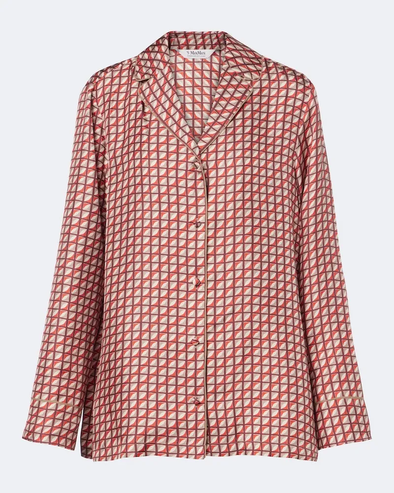 Max Mara Bedrucktes Pyjamahemd aus Seidentwill Multicolor