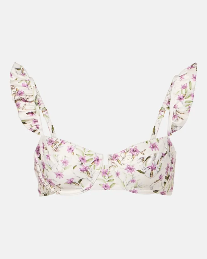 AGUA BENDITA Bedrucktes Bikini-Oberteil Kiwi Multicolor