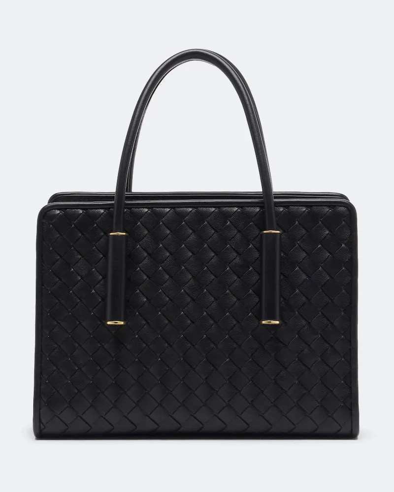 Bottega Veneta Henkeltasche Barbara Small aus Leder Schwarz